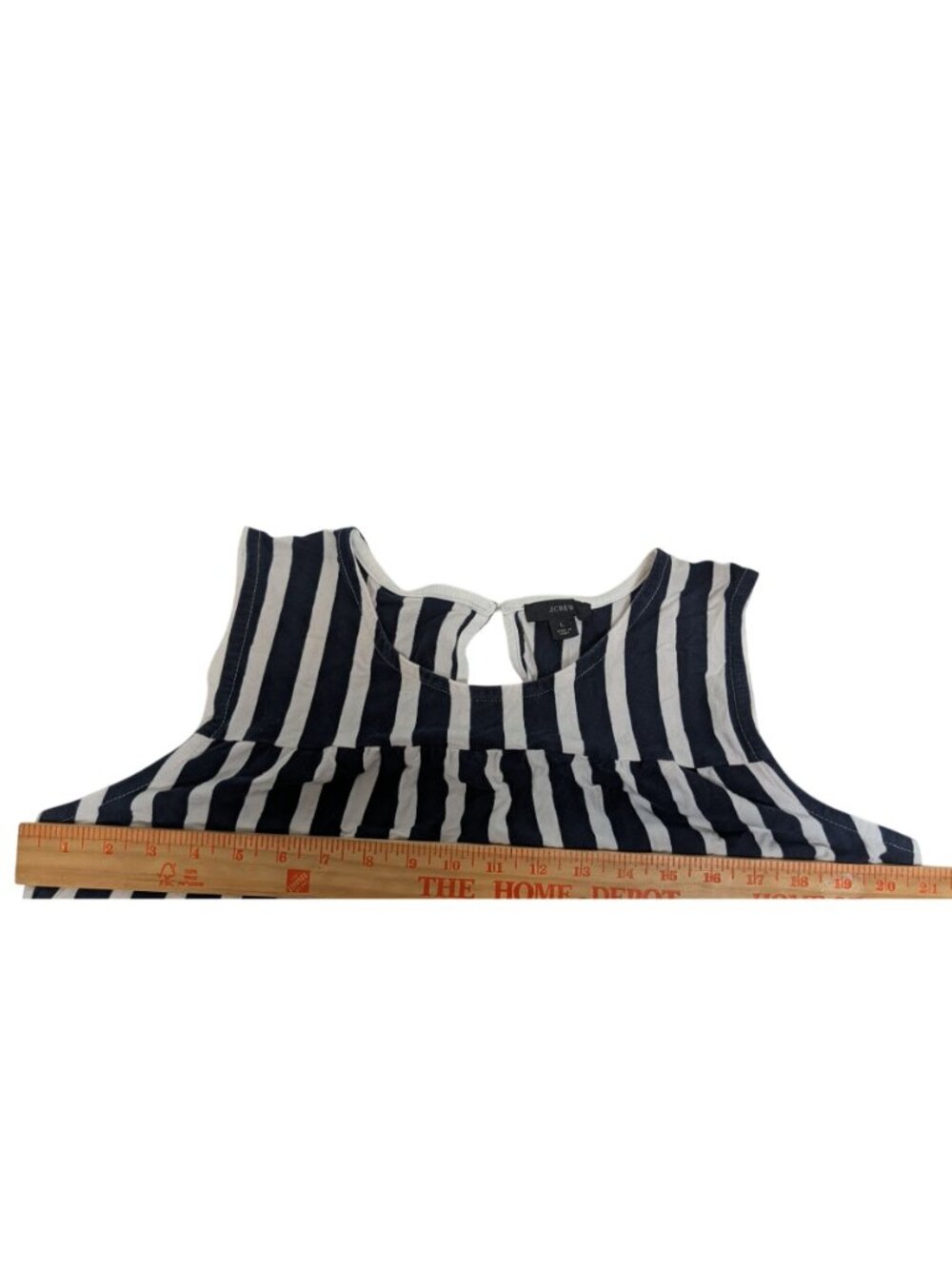J.Crew Tiered Striped Cotton Maxi Dress Navy & Ivory Tiered Tank L Nautical Beac - Picture 8 of 13